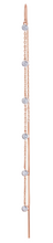 Load image into Gallery viewer, Pair of rose gold earrings with clear gemstones on a white background