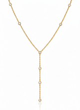Load image into Gallery viewer, Gold necklace with small pearls on a white background