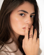 Load image into Gallery viewer, Marquise Ruby and Black Diamond Ring