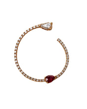 Load image into Gallery viewer, 18K Rose Gold Nautilus Shell Earrings with Rudy and Diamond Accents