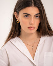 Load image into Gallery viewer, 18K Yellow Gold Y-Necklace with Polished Discs and Chain Fringe