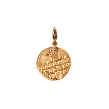 Load image into Gallery viewer, Gold pendant with engraved design on a white background
