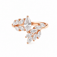 18K Rose Gold Marquise Cluster Ring