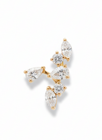 18K Rose Gold Back-Set Drop Diamond Earring