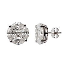 Load image into Gallery viewer, Diamond stud earrings on a white background
