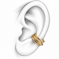 18K Yellow Gold Croissant Ear Cuff