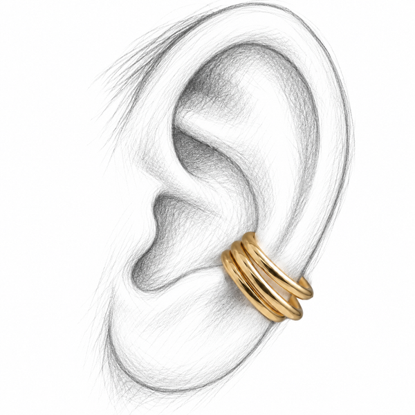 18K Yellow Gold Croissant Ear Cuff