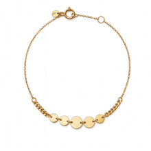 Load image into Gallery viewer, Gold bracelet with circular links on a white background
