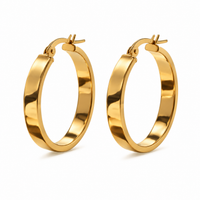18K Yellow Gold Essentiel Flat-Edged Hoops