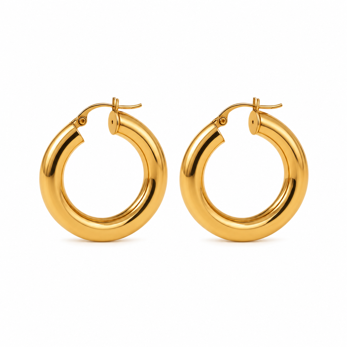 18K Yellow Gold Hoops