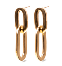 Load image into Gallery viewer, 18K Yellow Gold Interlocking Drop Earrings
