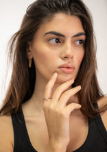Load image into Gallery viewer, 18K Rose Gold Diamond Pavé Ring with Marquise Accents and Chain Detail
