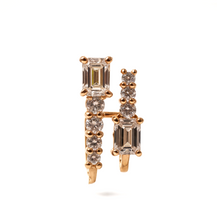 Load image into Gallery viewer, 18K Rose Gold Parallel Drop Earring with Mixed Diamond Cuts
