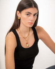Load image into Gallery viewer, 18K Yellow Gold Ridged Huggies
