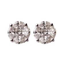 Load image into Gallery viewer, 18K White Gold Diamond Stud Earrings
