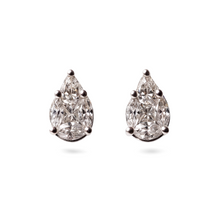 Load image into Gallery viewer, 18K White Gold Diamond Teardrop Earrings
