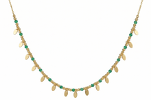 Load image into Gallery viewer, Golden Sway Beaded Oval Charm Necklace
