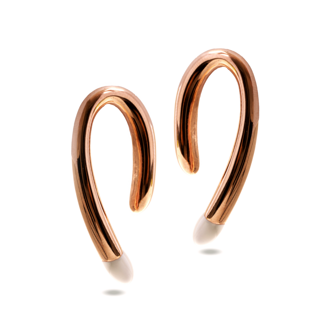 18K Rose Gold Soft Curve Earrings