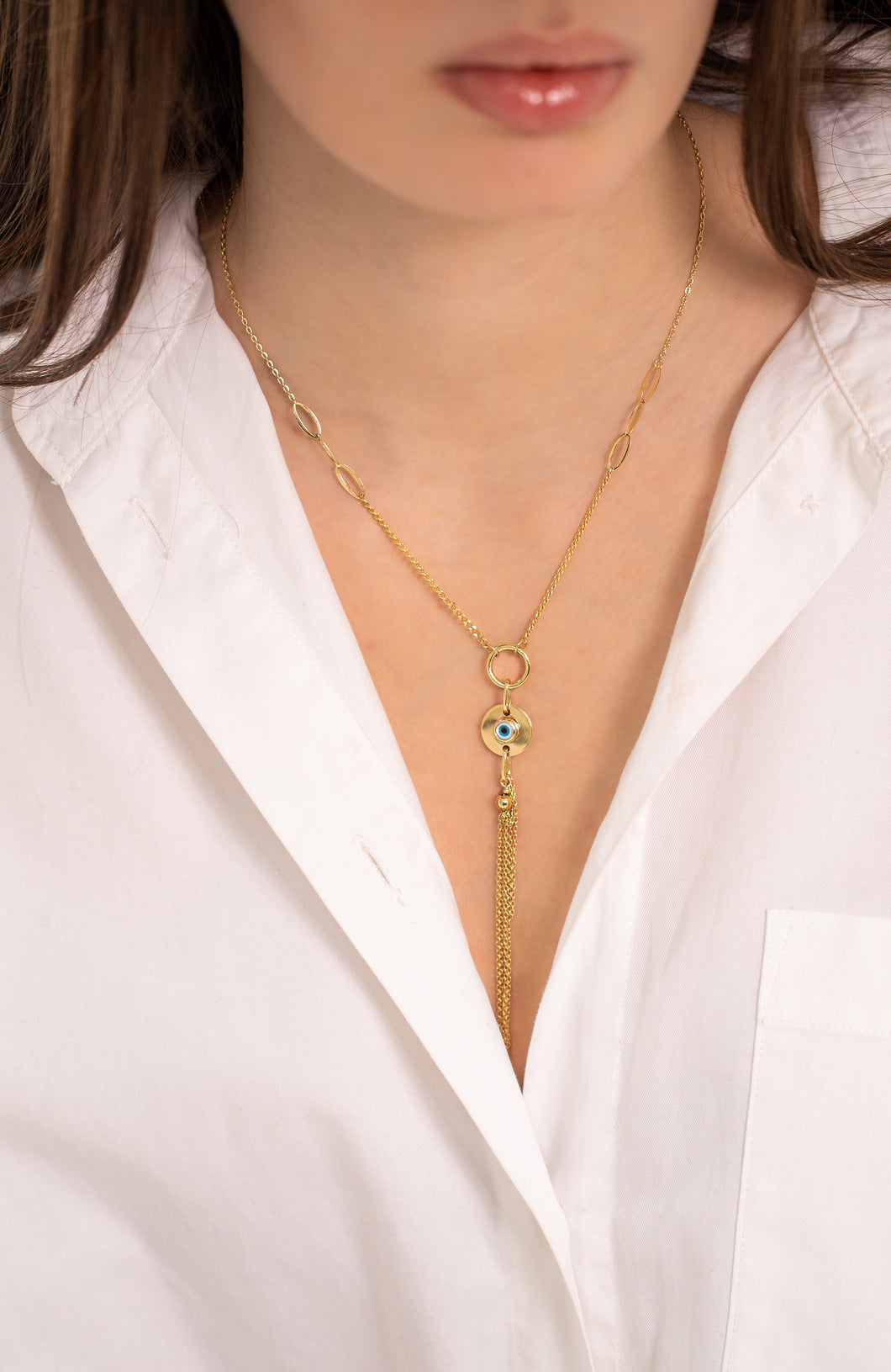 18K Yellow Gold Tassel Necklace