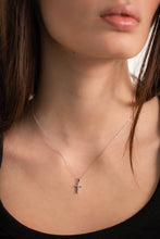Load image into Gallery viewer, 18K White Gold Diamond Cross Necklace
