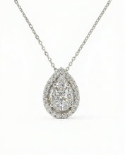 Load image into Gallery viewer, 18K White Gold Diamond Teardrop Pendant
