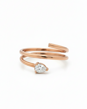 Load image into Gallery viewer, Rose gold ring with a diamond on a white background
